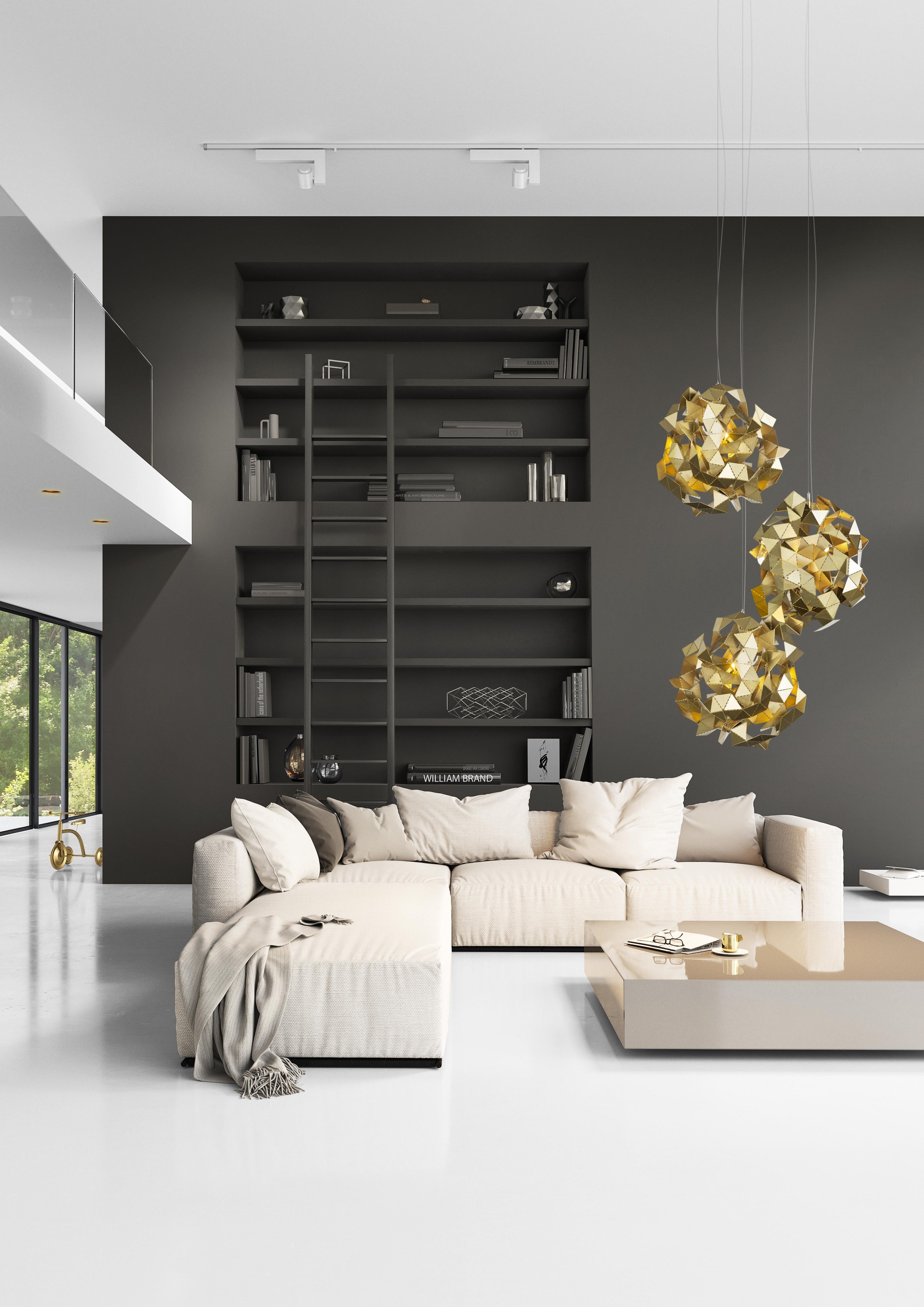 Olandese Ciondolo moderno con finitura in acciaio inox, collezione Fractal Cloud, di Brand in vendita