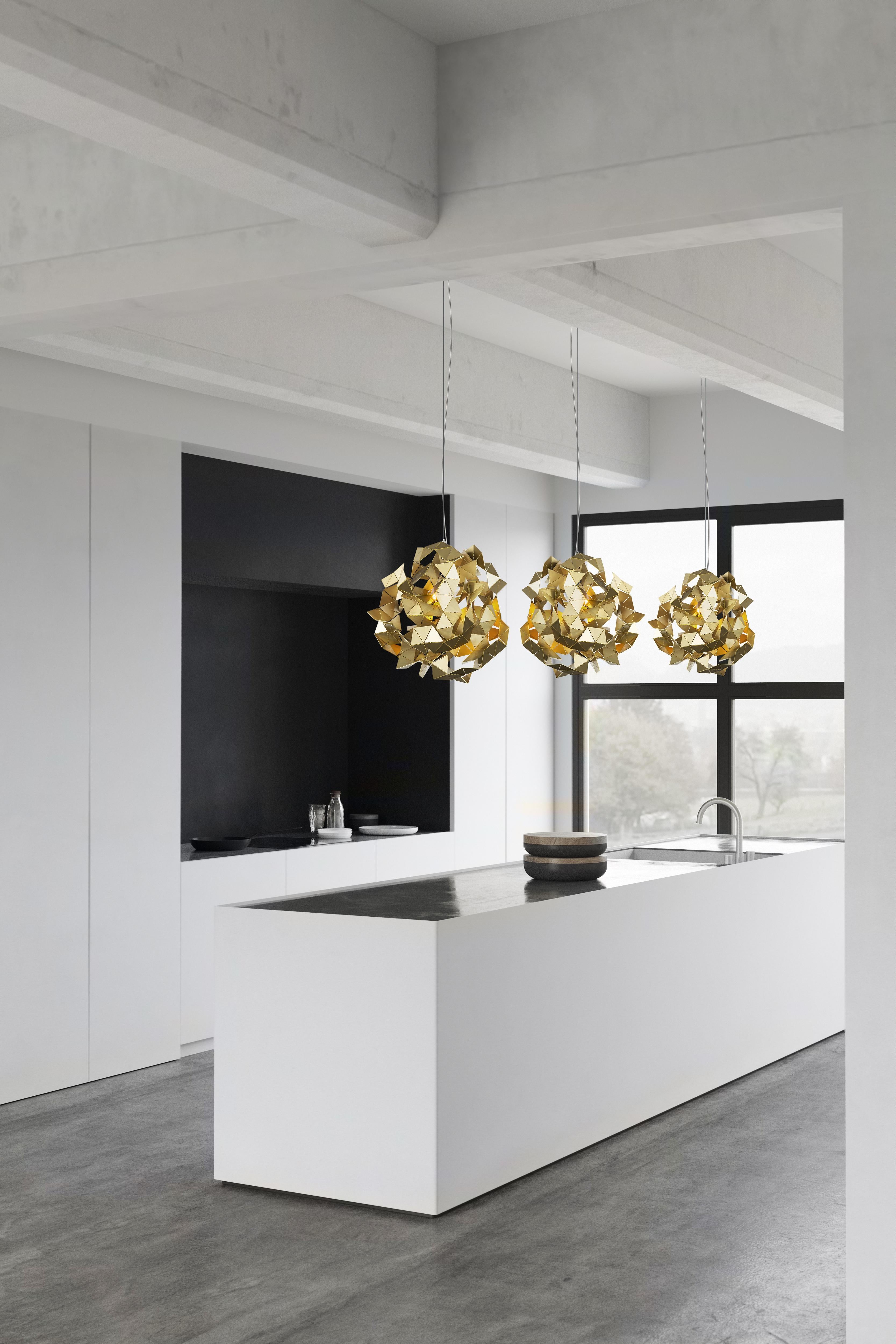 Fatto a mano Ciondolo moderno con finitura in acciaio inox, collezione Fractal Cloud, di Brand in vendita