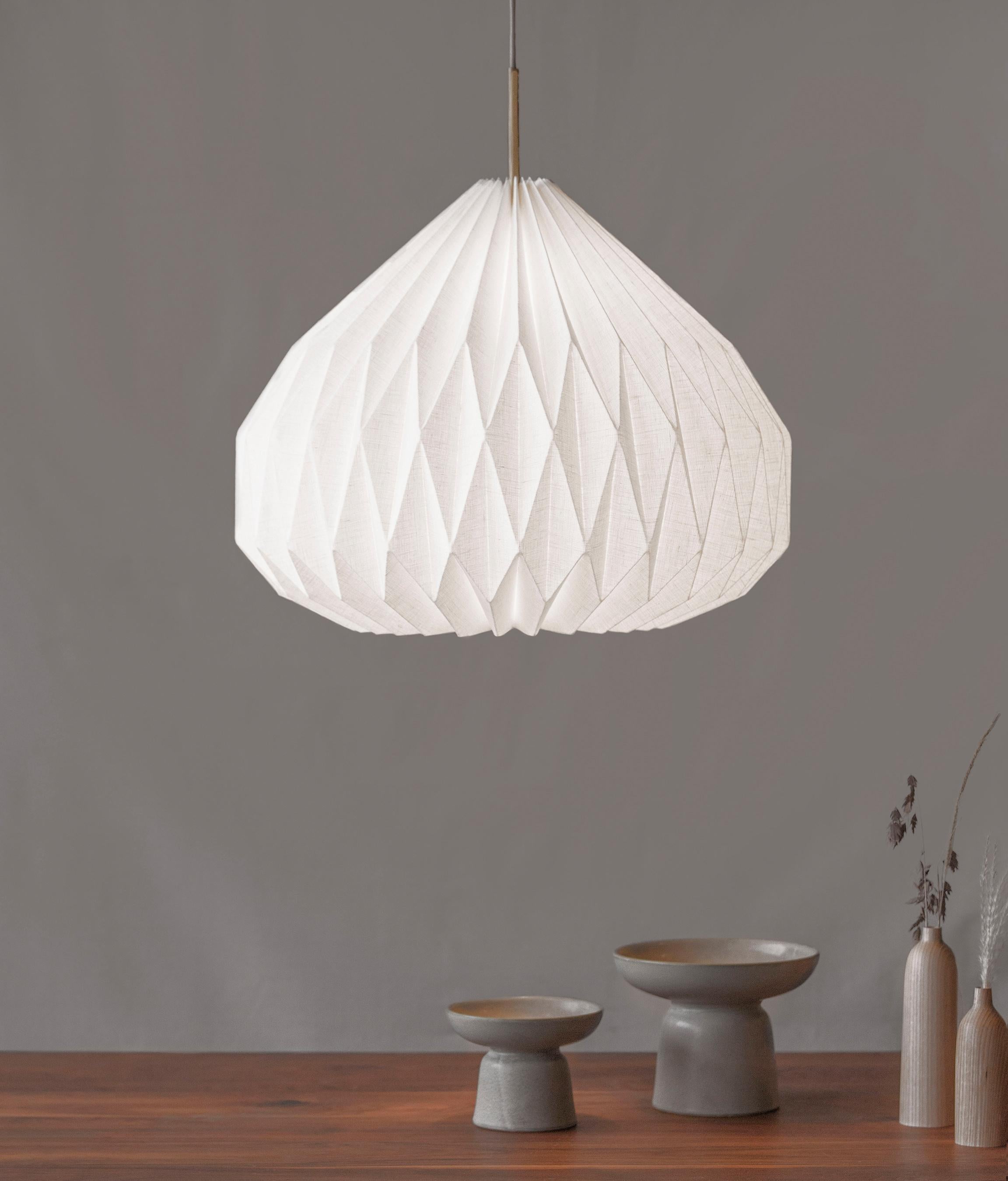Scandinavian Modern Modern Pendant Lamp - Unique Linen Pendant Lampshade by La Loupe For Sale