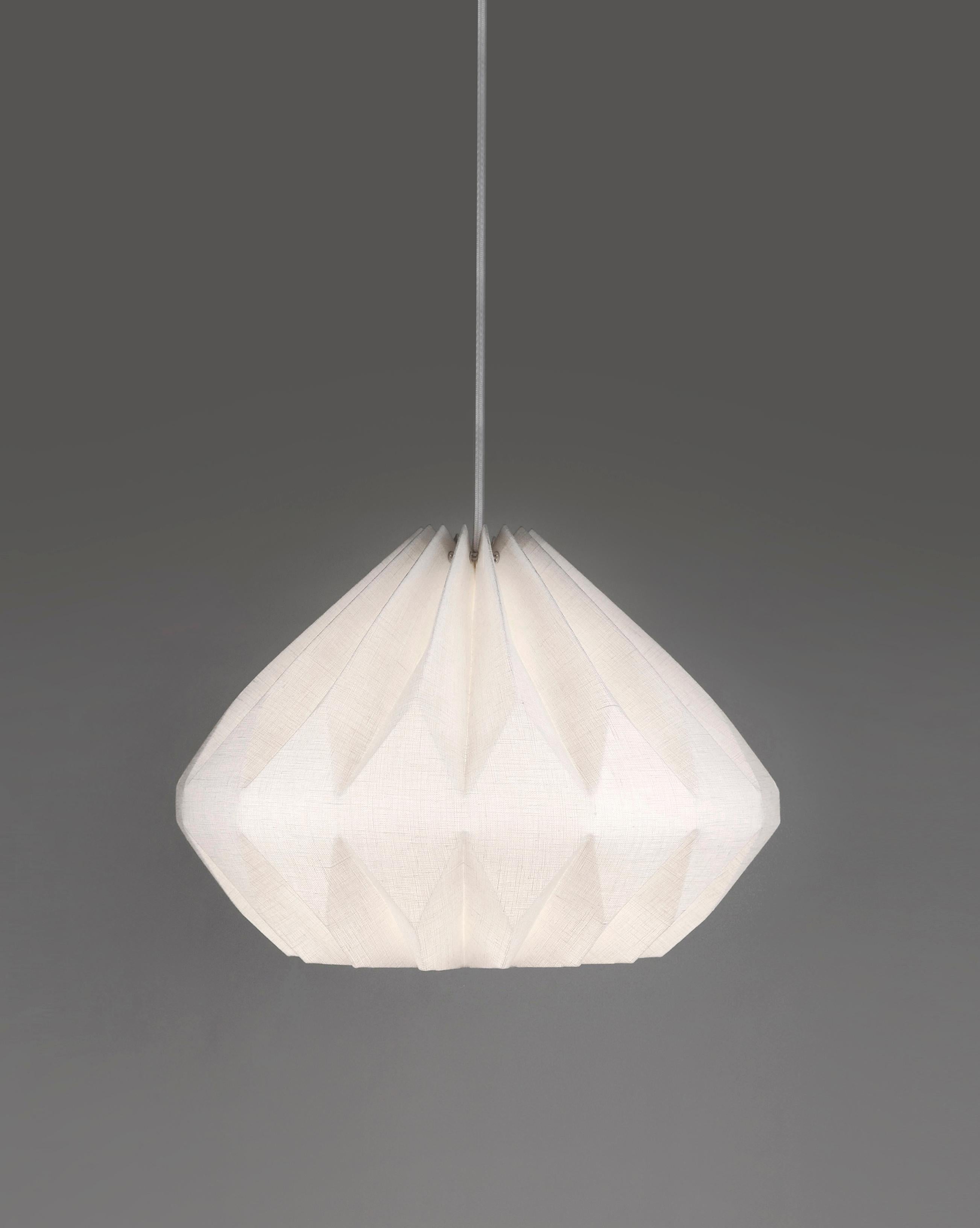 Mid-Century Modern Modern Pendant Lamp - Large Size - Unique Linen Pendant Lampshade by La Loupe For Sale