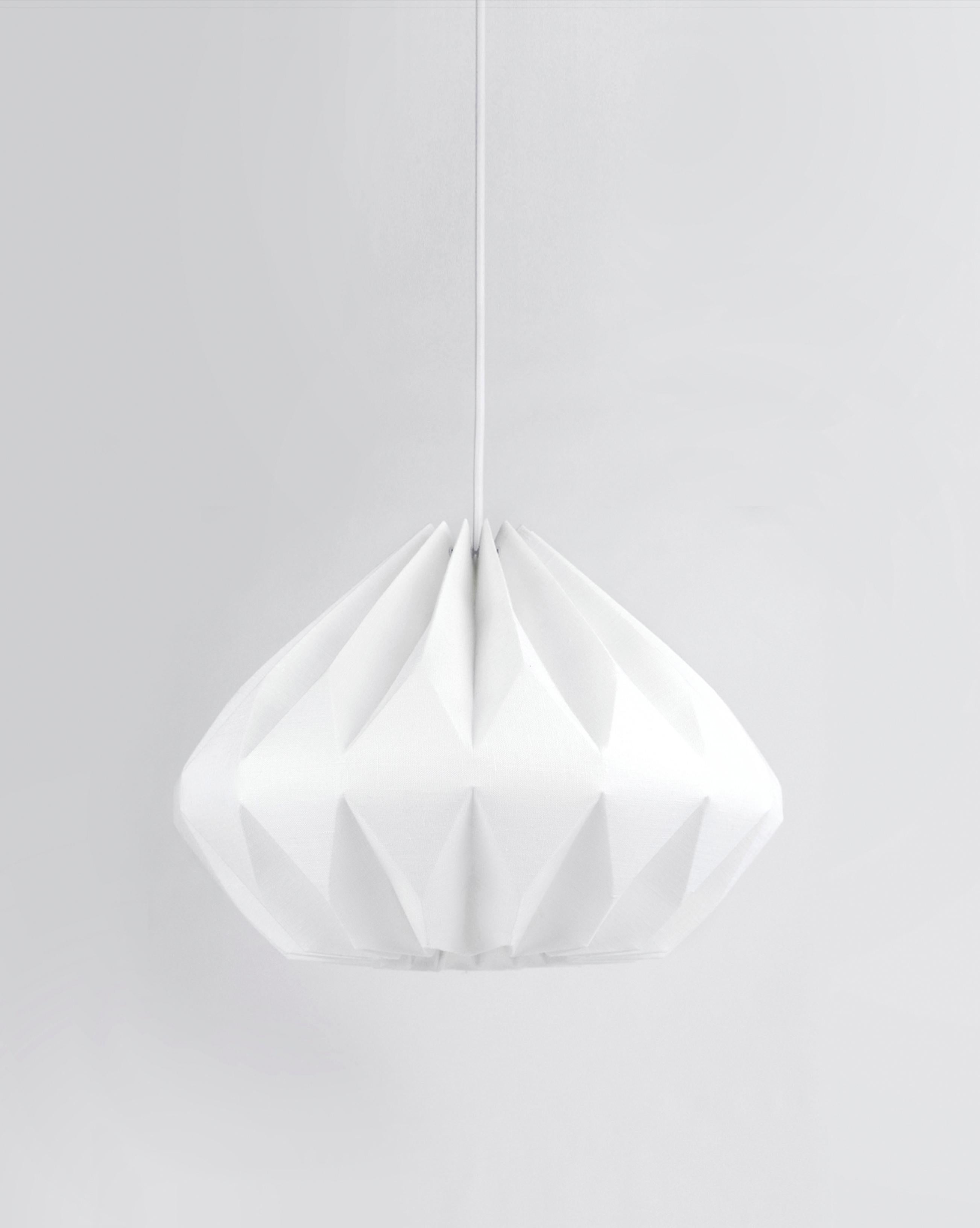 American Modern Pendant Lamp - Large Size - Unique Linen Pendant Lampshade by La Loupe For Sale