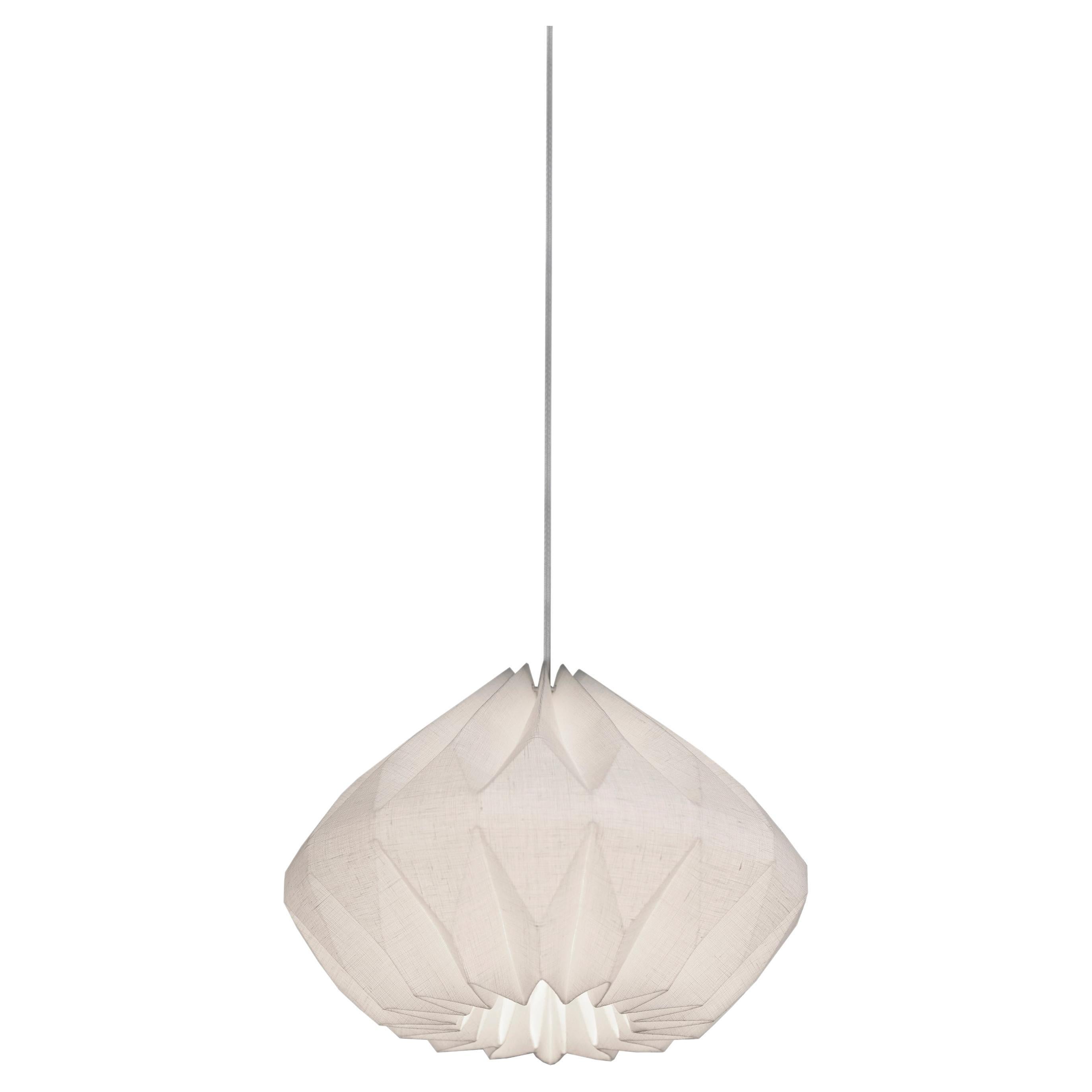 Modern Pendant Lamp - Medium Size - Unique Linen Pendant Lampshade by La Loupe For Sale