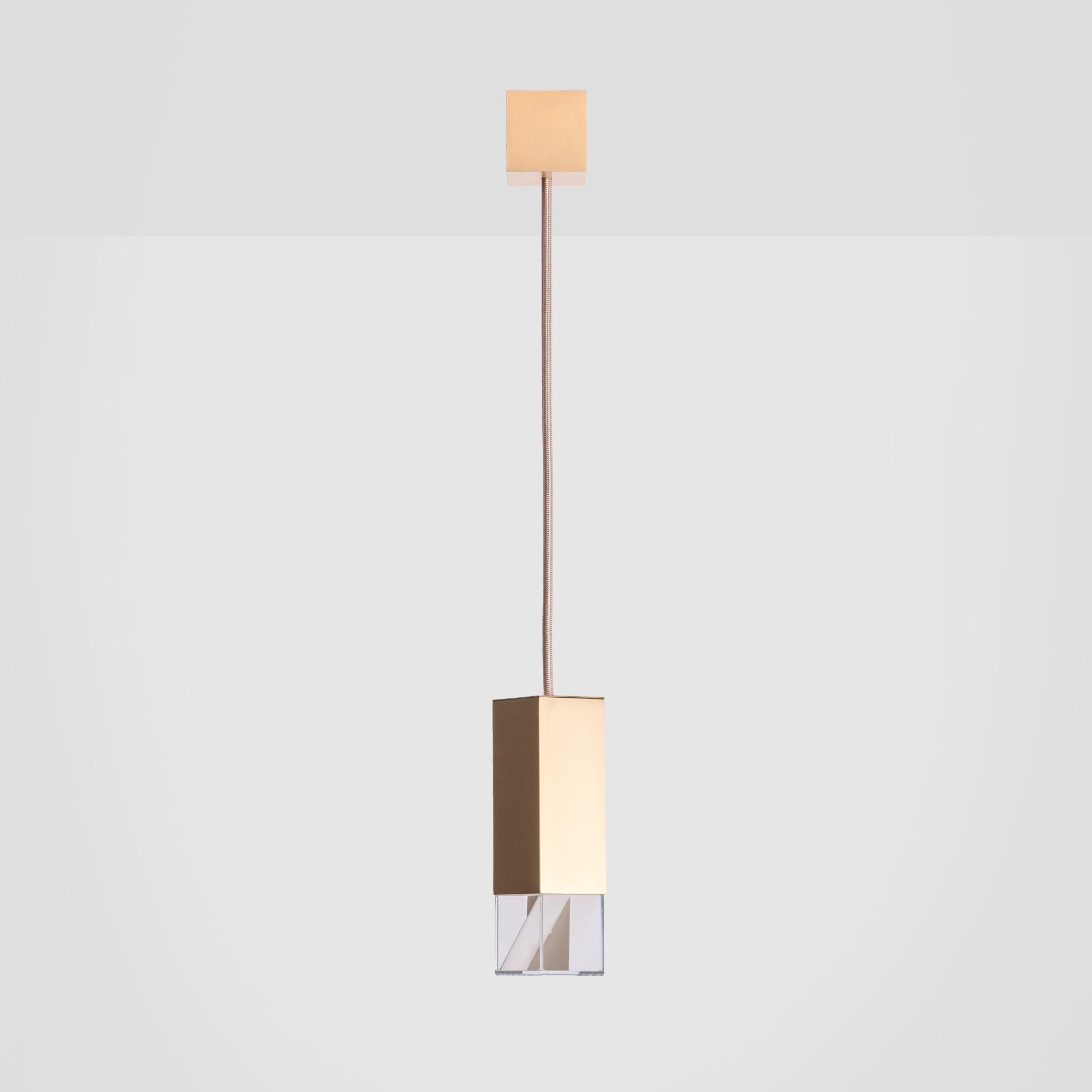 Golden Brass Pendant Lamp Single Suspension by Formaminima In New Condition For Sale In Porto, PT