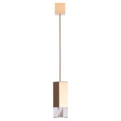 Golden Brass Pendant Lamp Single Suspension by Formaminima