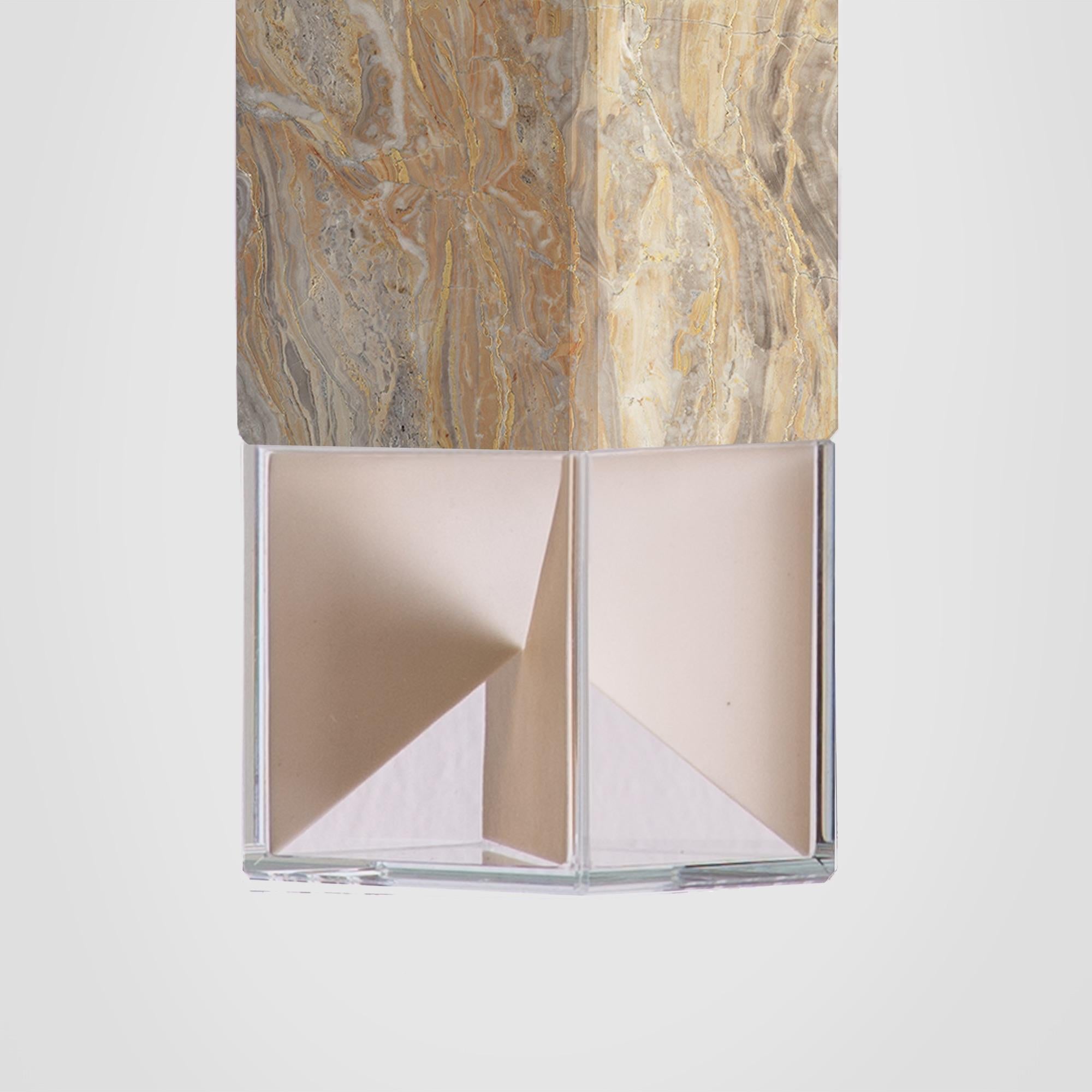 Modern Suspension Single Lamp in Arabescato Marble by Formaminima For Sale