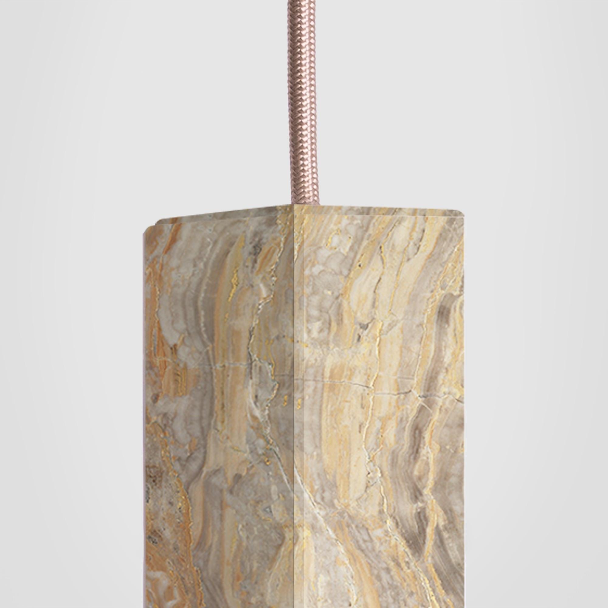Italian Suspension Single Lamp in Arabescato Marble by Formaminima For Sale