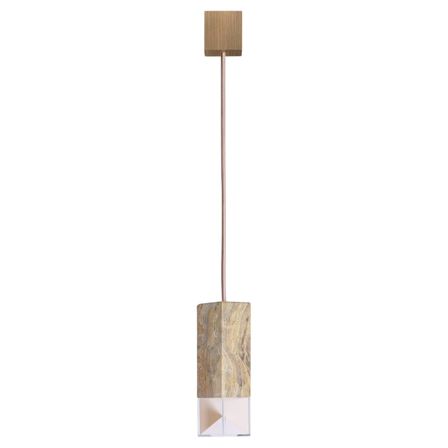 Suspension Single Lamp in Arabescato Marble by Formaminima For Sale