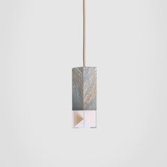 Suspension Single Lamp in Palissandro Marble by Formaminima