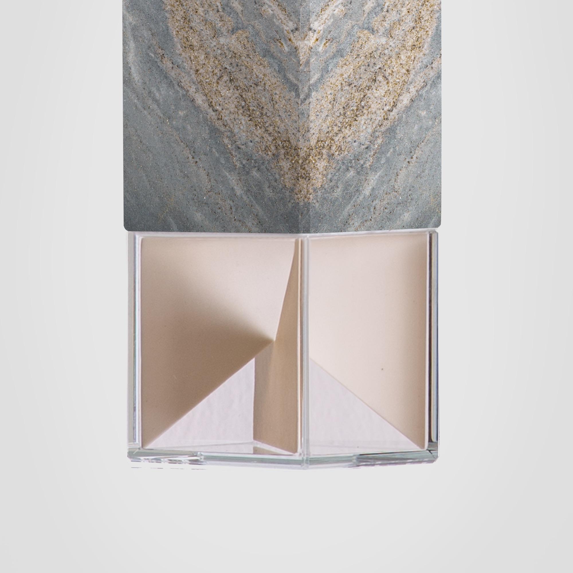 Modern Suspension Single Lamp in Palissandro Marble by Formaminima For Sale