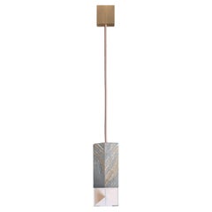 Suspension Single Lamp in Palissandro Marble by Formaminima