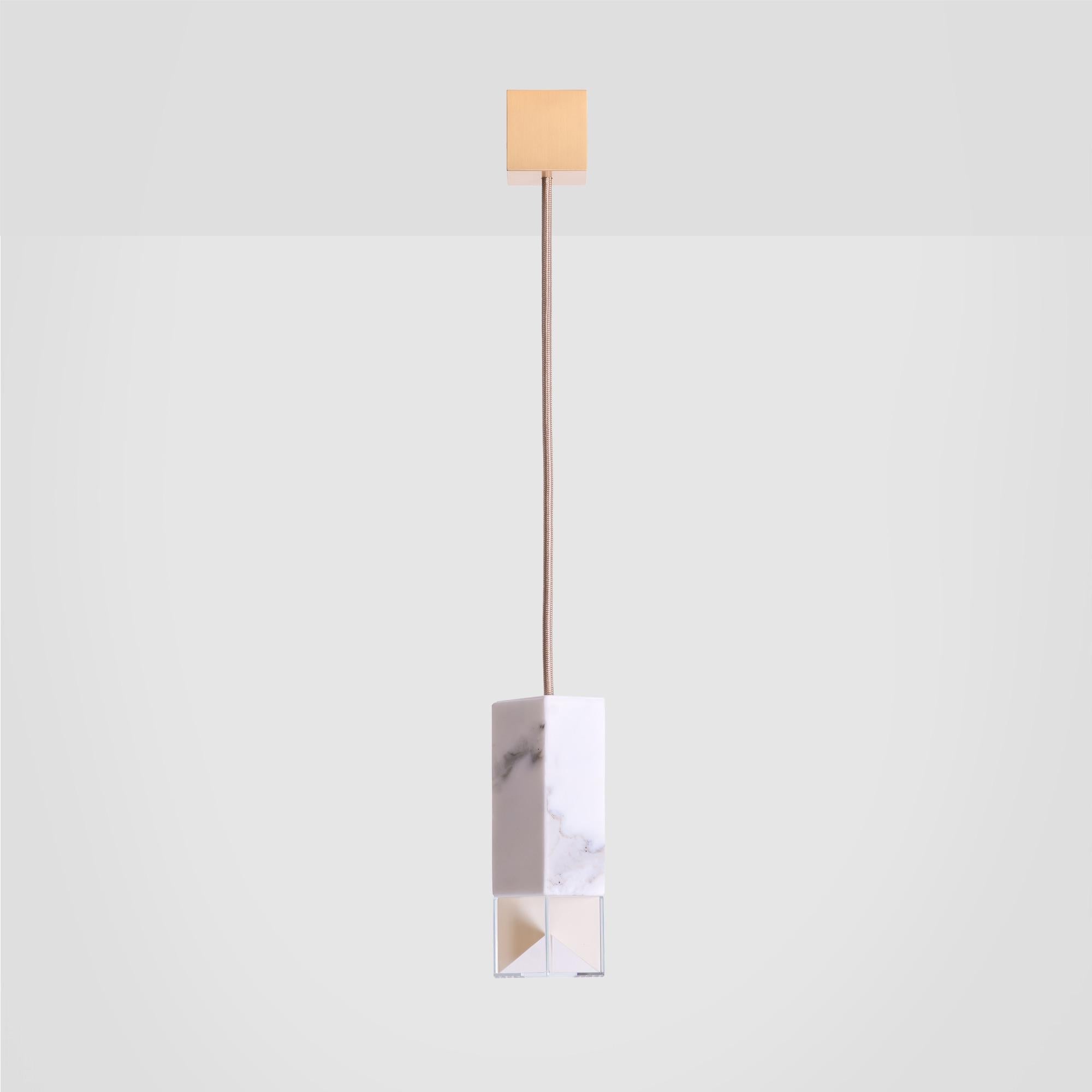 Calacatta Marble Pendant Lamp Single Suspension by Formaminima In New Condition For Sale In Porto, PT
