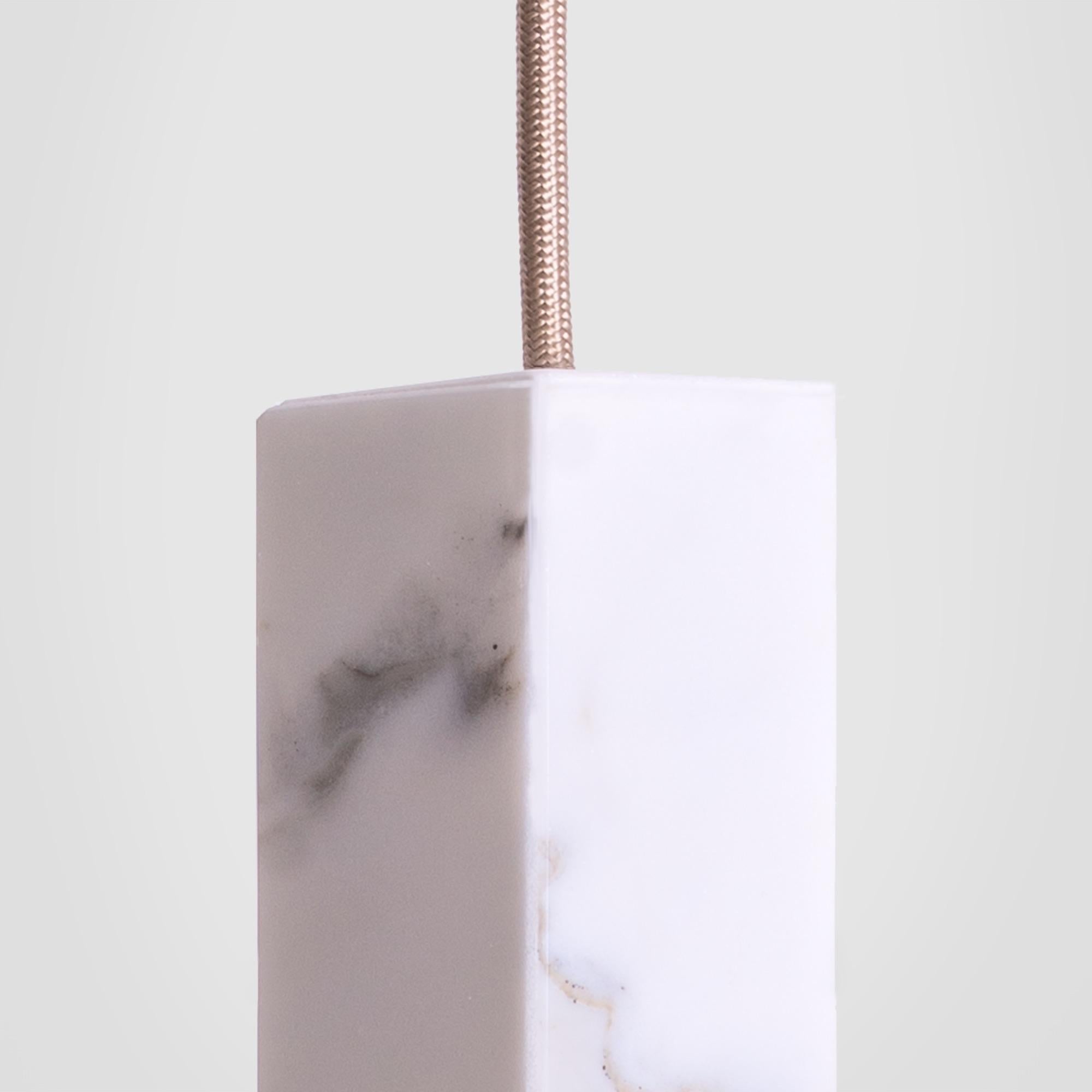 Italian Calacatta Marble Pendant Lamp Single Suspension by Formaminima For Sale