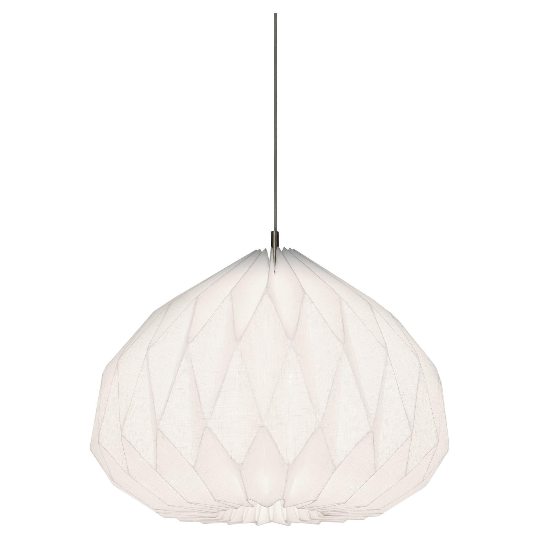 Modern Pendant Lamp - Unique Linen Pendant Lampshade by La Loupe For Sale