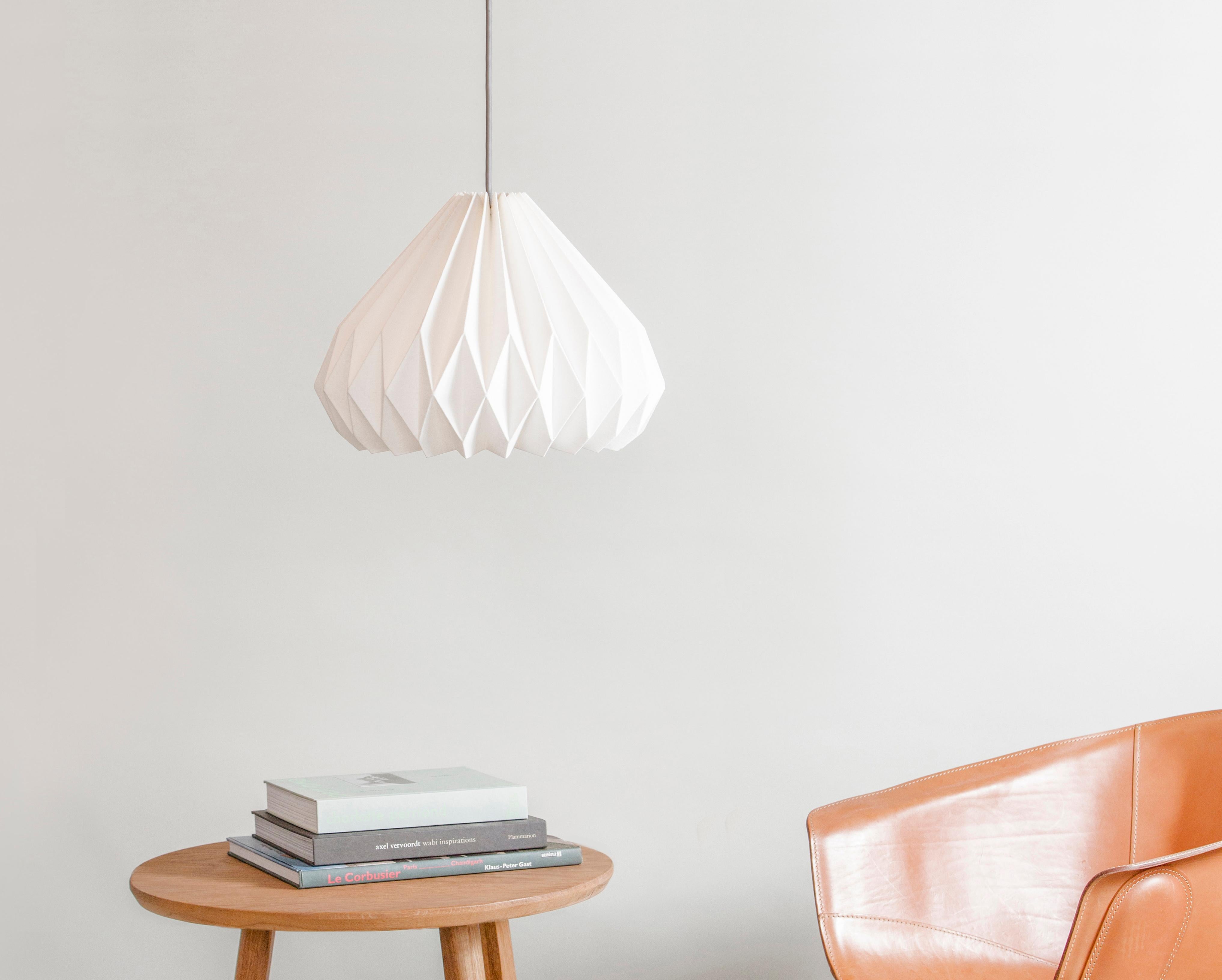 Mid-Century Modern Modern Pendant Lamp - Unique Linen Pendant Lampshade by La Loupe For Sale