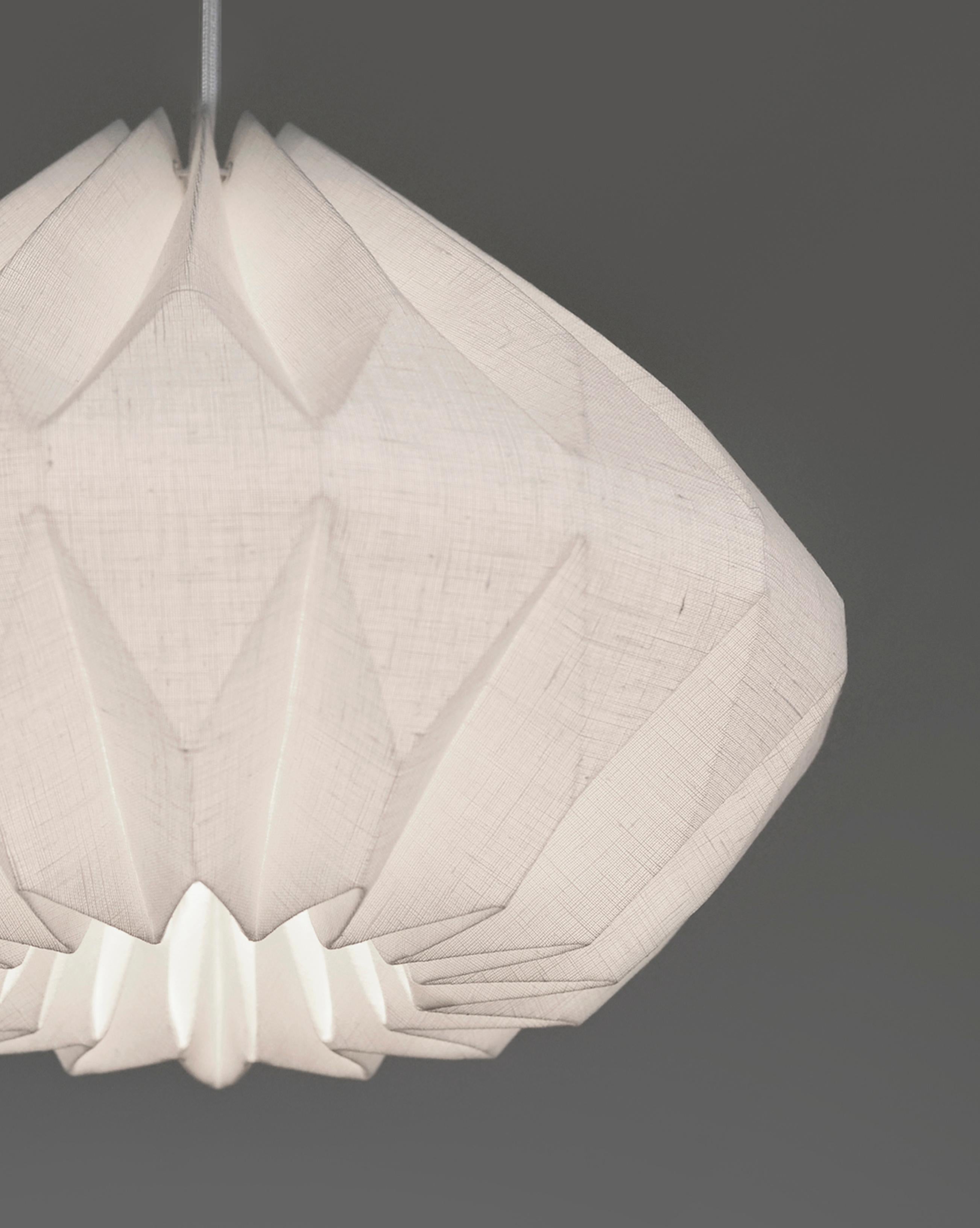 Mid-Century Modern Modern Pendant Lamp - Small Size - Unique Linen Pendant Lampshade by La Loupe For Sale