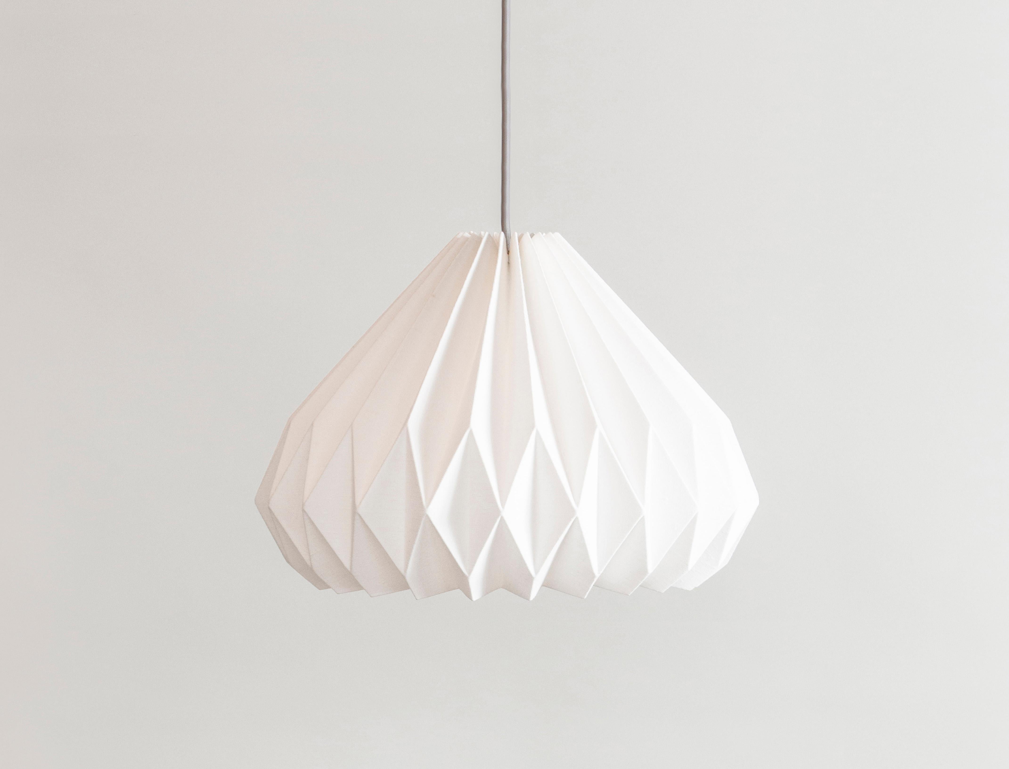 Hand-Crafted Modern Pendant Lamp - Unique Linen Pendant Lampshade by La Loupe For Sale