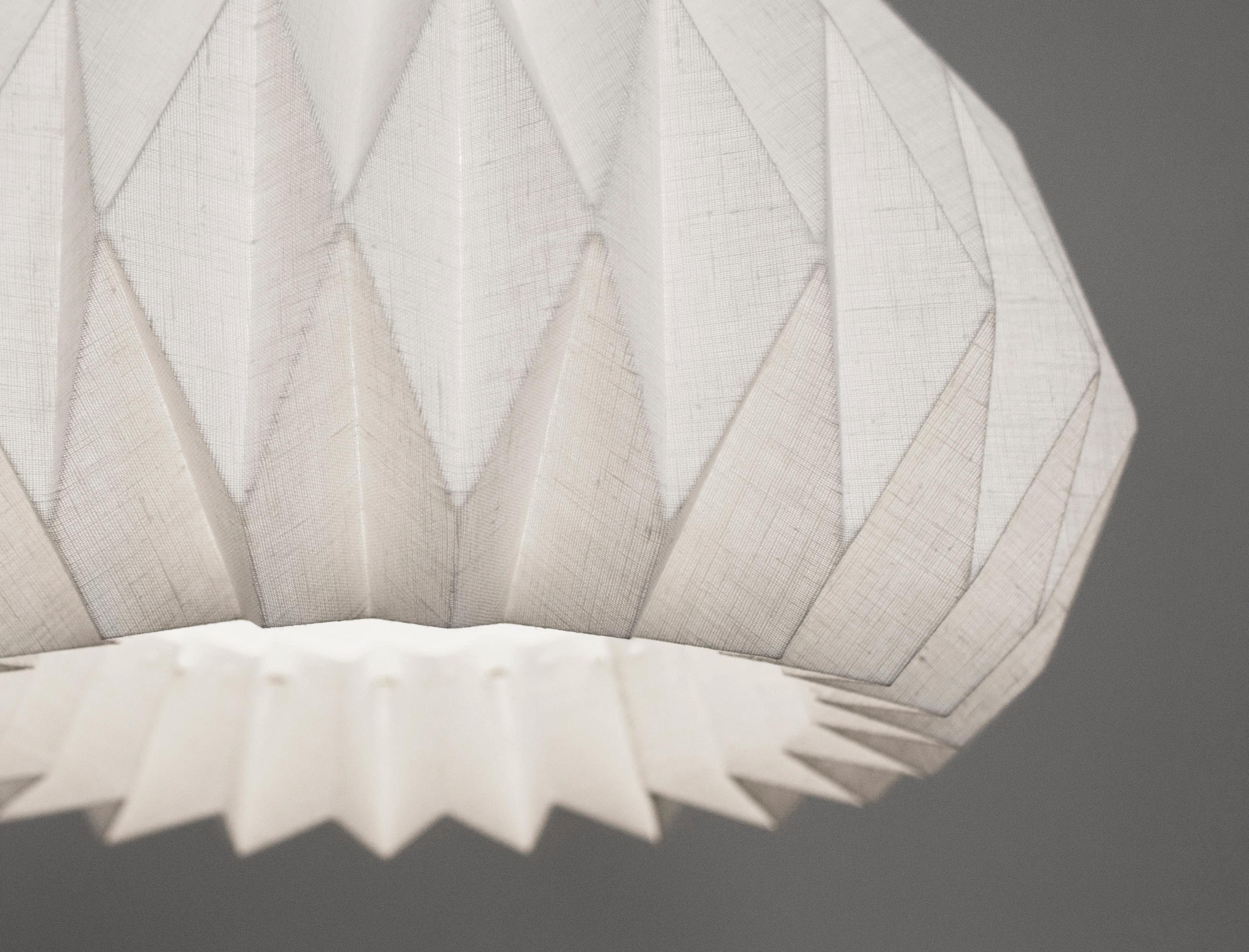 Fabric Modern Pendant Lamp - Unique Linen Pendant Lampshade by La Loupe For Sale