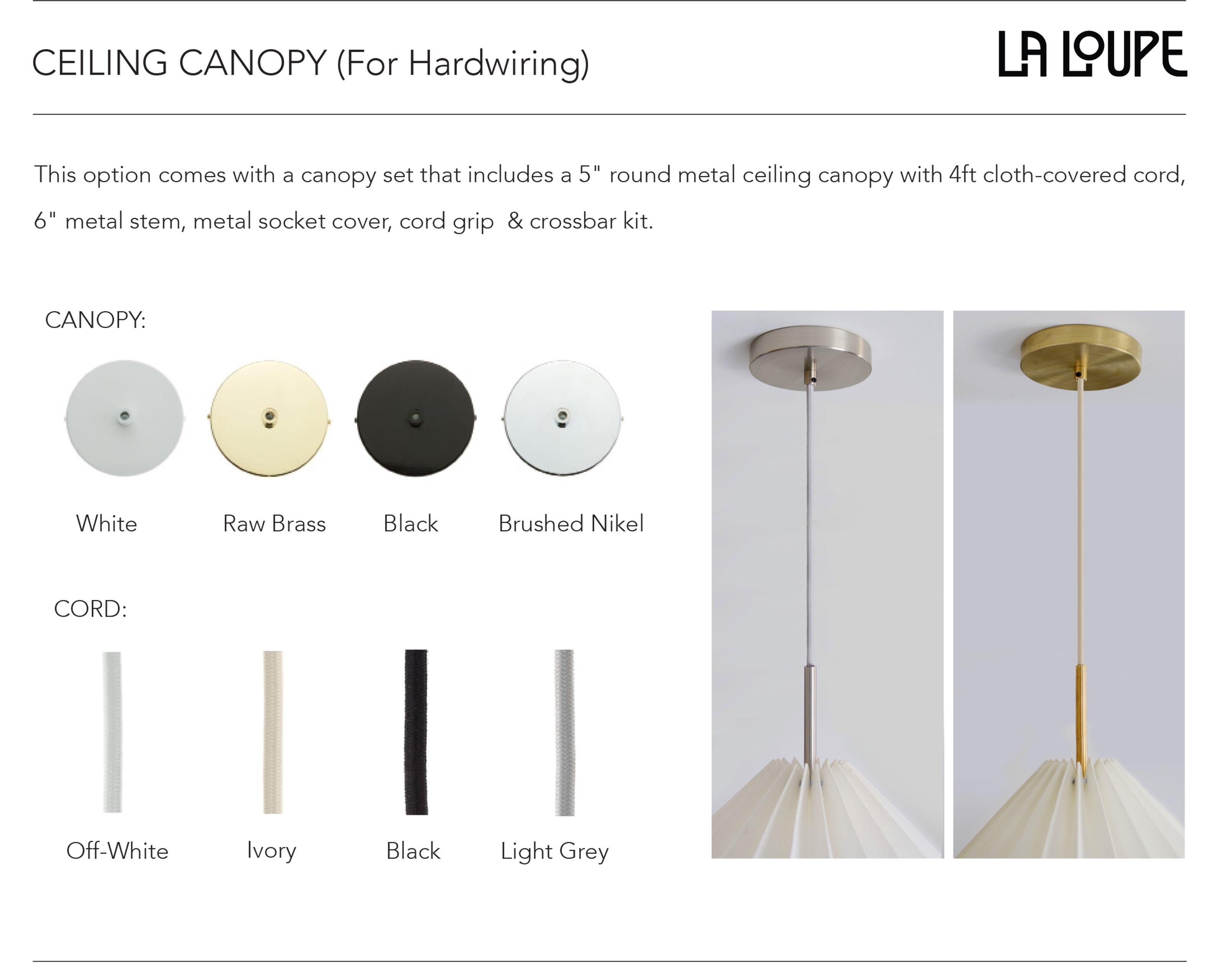 Contemporary Modern Pendant Lamp - Unique Linen Pendant Lampshade by La Loupe For Sale