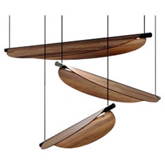 Modern Pendant Lamps 'Thula' by Federica Biasi x Tooy, Walnut