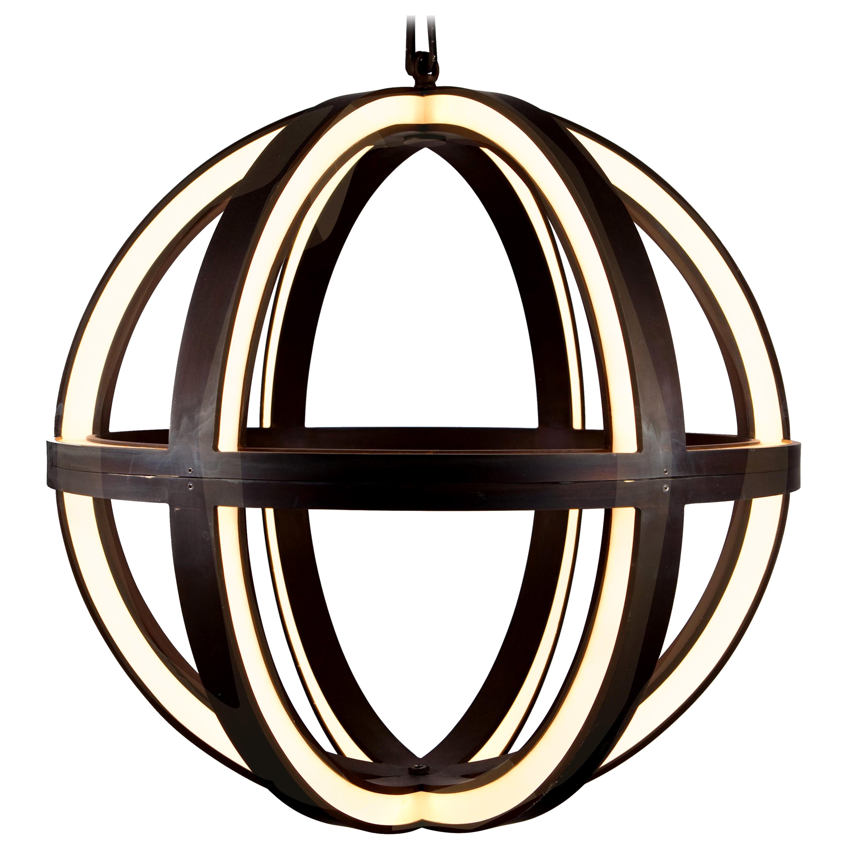 Modern  Pendant LED, Globe Small, brass