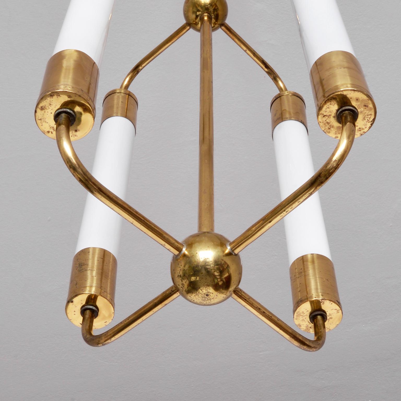 Brass Modern Pendant Light by Franz Haegele for Schwintzer & Gräff, Berlin, c. 1930 For Sale