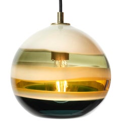 Retro Borrego Banded Pendant, Modern Kitchen Island Light, Hand Blown  - Made to Order