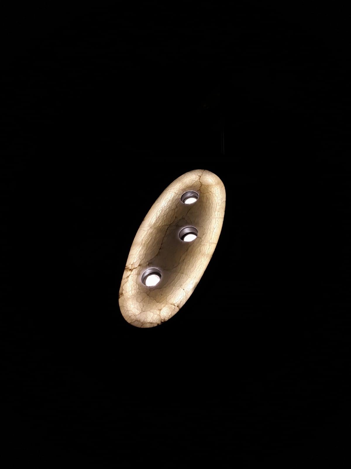 Belga Ciondolo moderno vivak alabastro  Luce a LED e TL in vendita