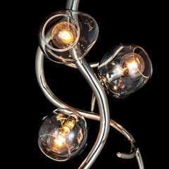 Modern Pendant with Colored Glass in a Nickel Finish, Ersa Collection, by Brand
