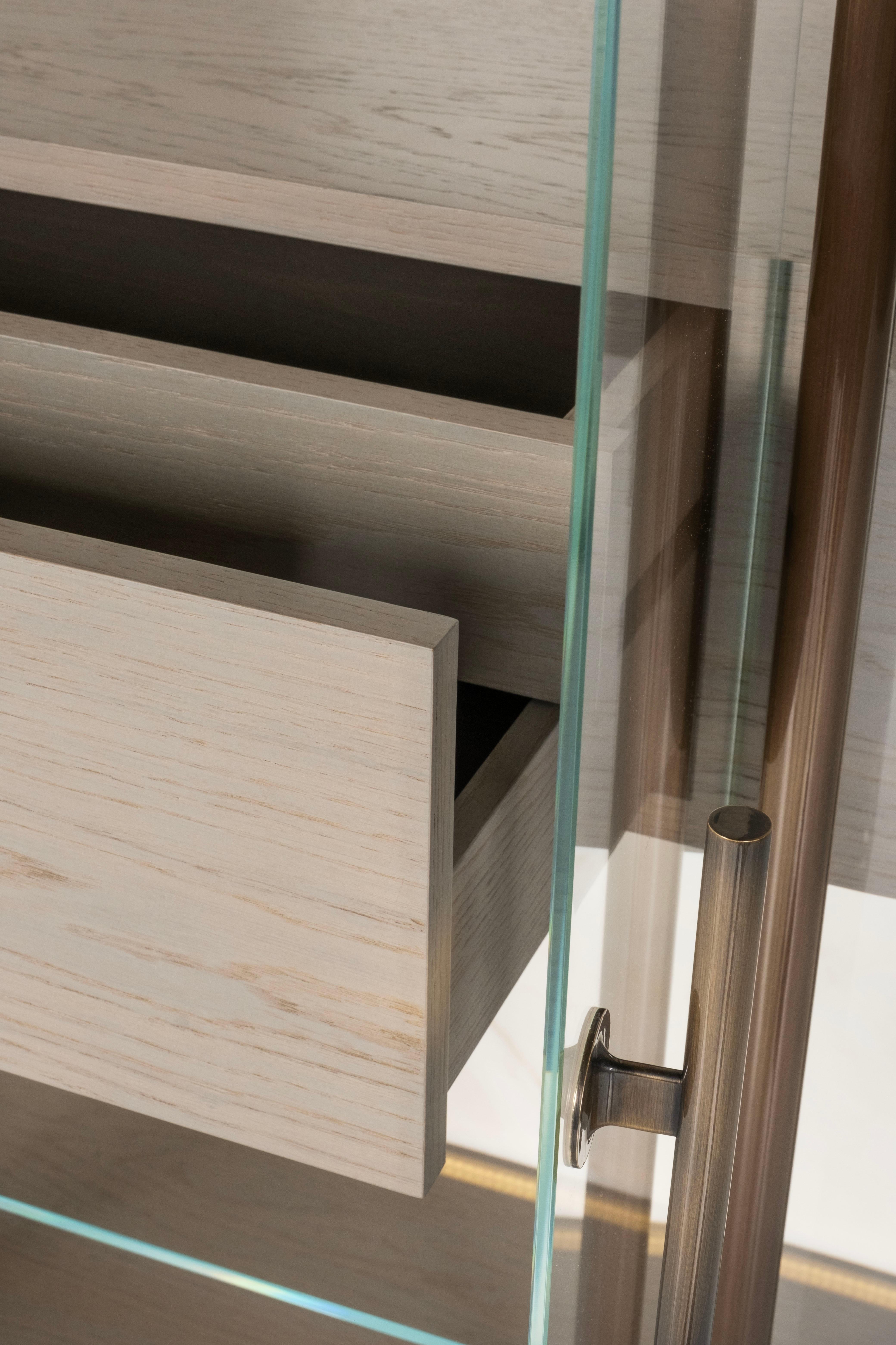Modern Penedo Showcase Bar Cabinet Calacatta Bianco Handmade Portugal Greenapple For Sale 2