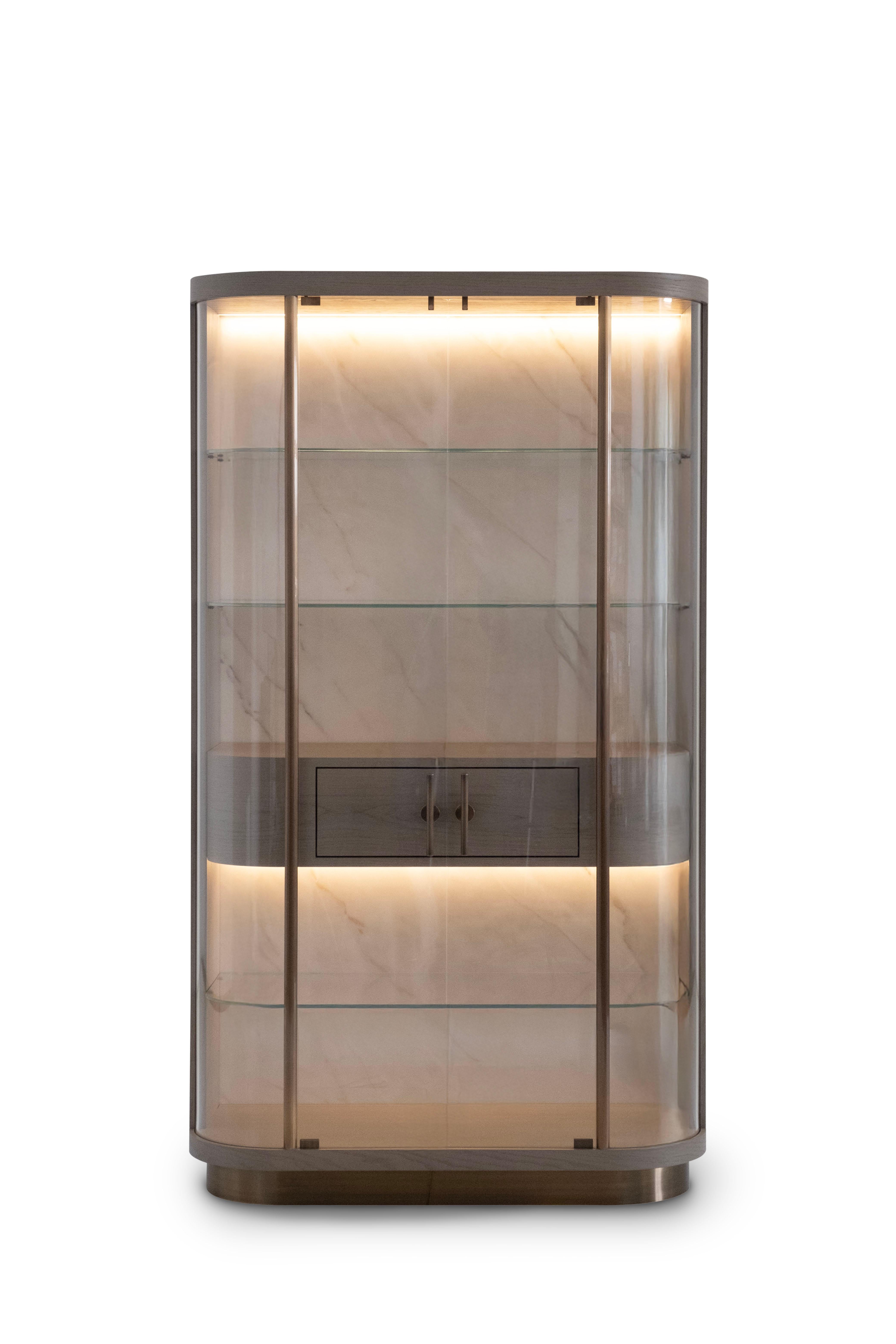Mueble Bar Vitrina Penedo Moderno Calacatta Bianco Hecho a Mano Portugal Greenapple Portugués en venta