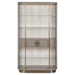 Modern Penedo Showcase Bar Cabinet Calacatta Bianco Handmade Portugal Greenapple