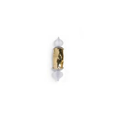 Modern Pergamo Gold Wall Sconce, Hammered Polished Brass and Turned Acrylic