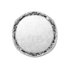 Modern Pergamo Wall Art Mirror in Polished Hammered Aluminum and Aged Mirror