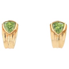 Moderne Peridot-Ohrstecker aus 18 Karat Gelbgold
