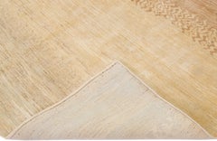 Modern Persain Gabbeh Beige Handmade Geometric Wool Rug