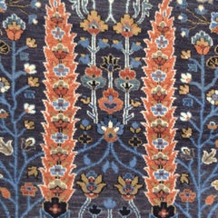 Tribal Revival Bakshayesh Rug, Green, Blue, Orange, Wool, Flower Motif,  3' x 5'