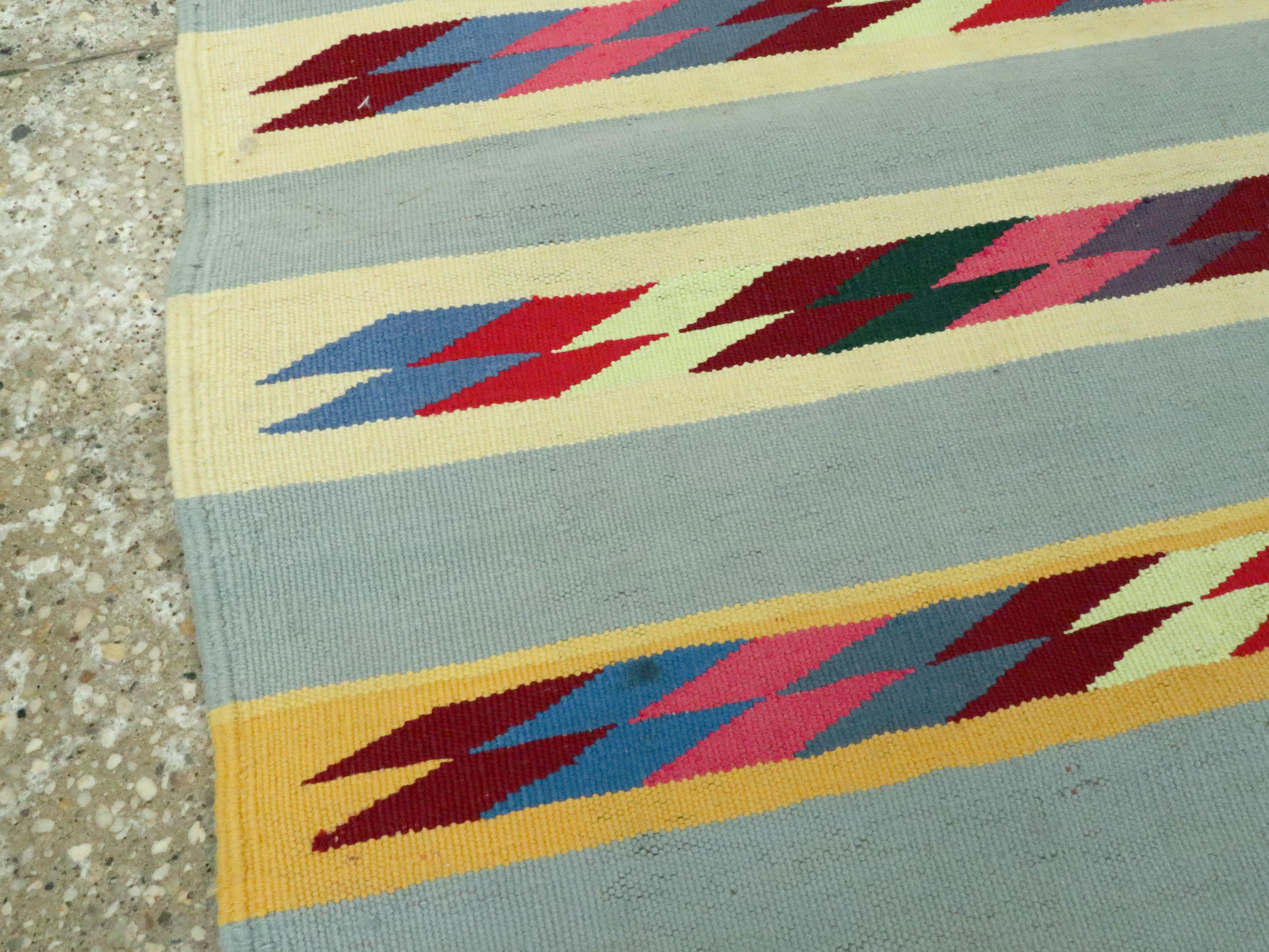 Contemporary Modern Persian Flat-Weave Kilim For Sale