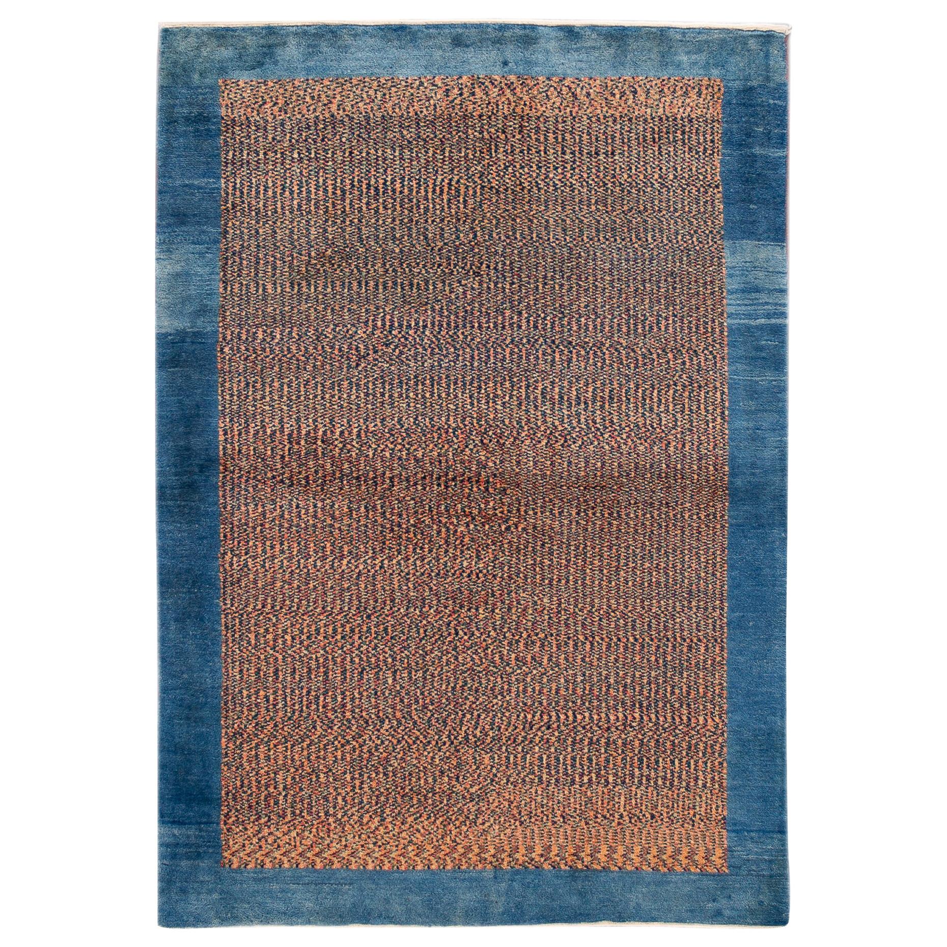 Tapis persan moderne Gabbeh coloré en laine fait à la main