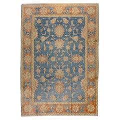 Modern Persian Isfahan Rug, Soft Blue and Beige, 11'9" x 8'2"