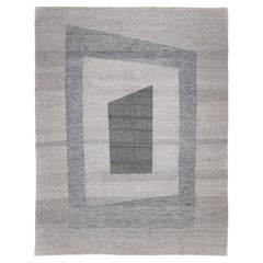 Modern Persian Kurdish Pelas “Sonic” Flatweave Rug in Handspun Wool