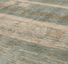 Modern Persian Shiraz Gabbeh Rug in Soft Sage Green Tones