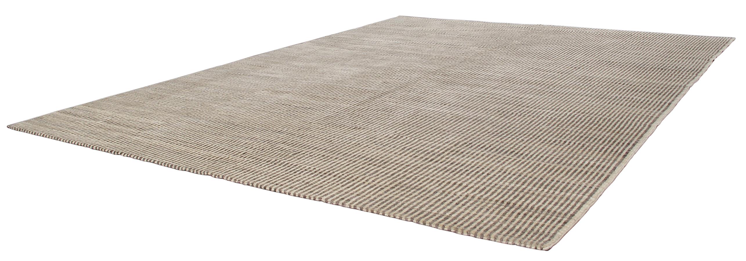 Noué à la main Tapis persan moderne noué à la main de couleur naturelle, beige et gris en vente