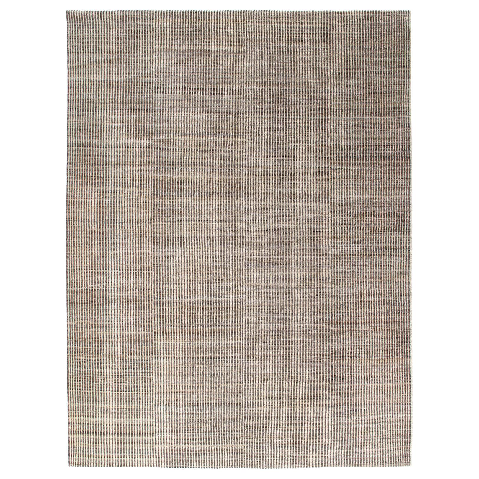 Moderner persischer handgeknüpfter Shiraz-Teppich in natürlicher, beige und grauer Farbe