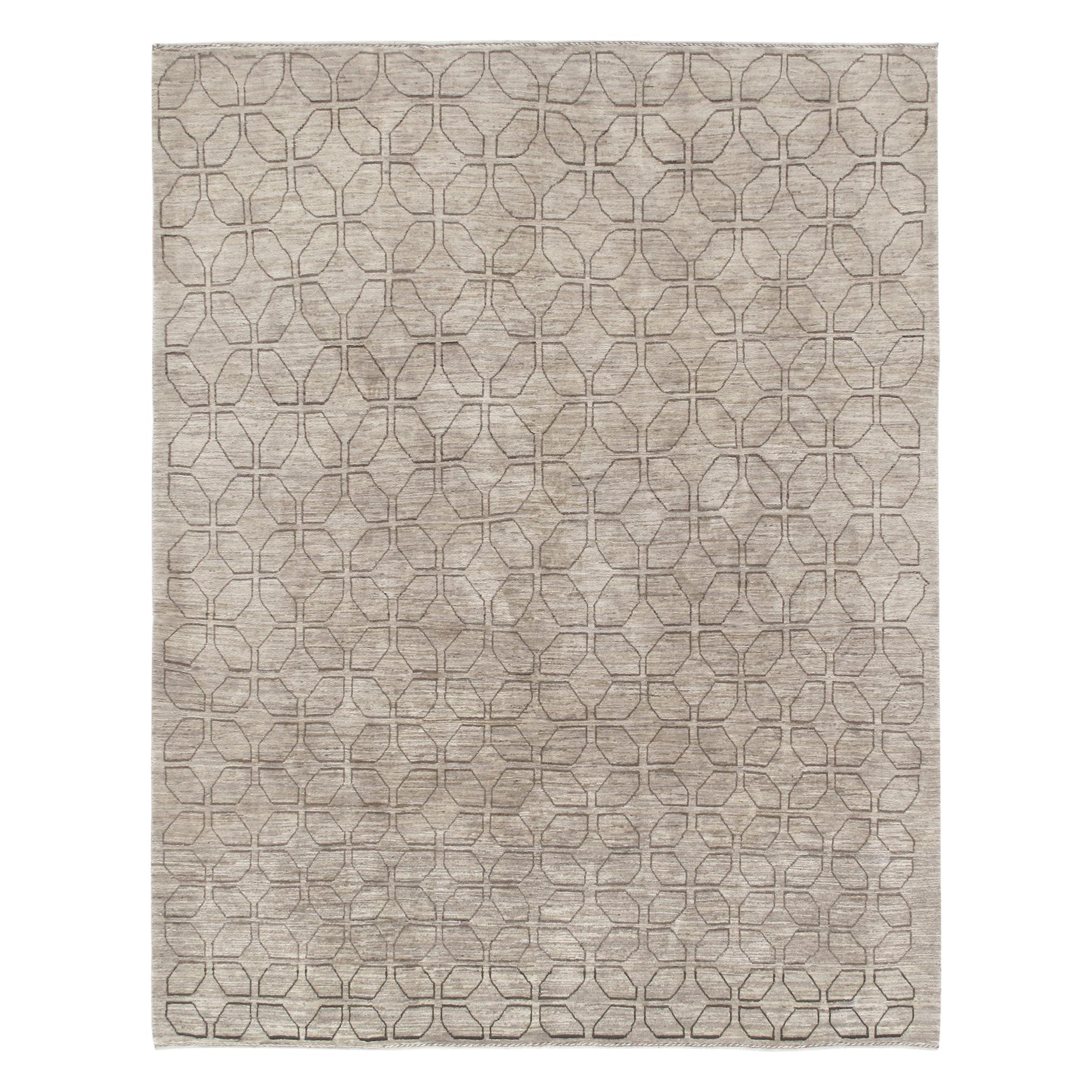 Modern Persian Shiraz Handknotted Rug in Natural Tones
