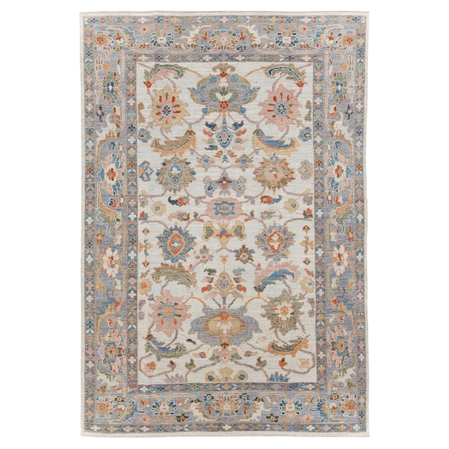 Moderner persischer Sultanabad-Akzentteppich im Angebot