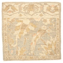 Modern Persian Sultanabad Rug with Gray and Brown Floral Details