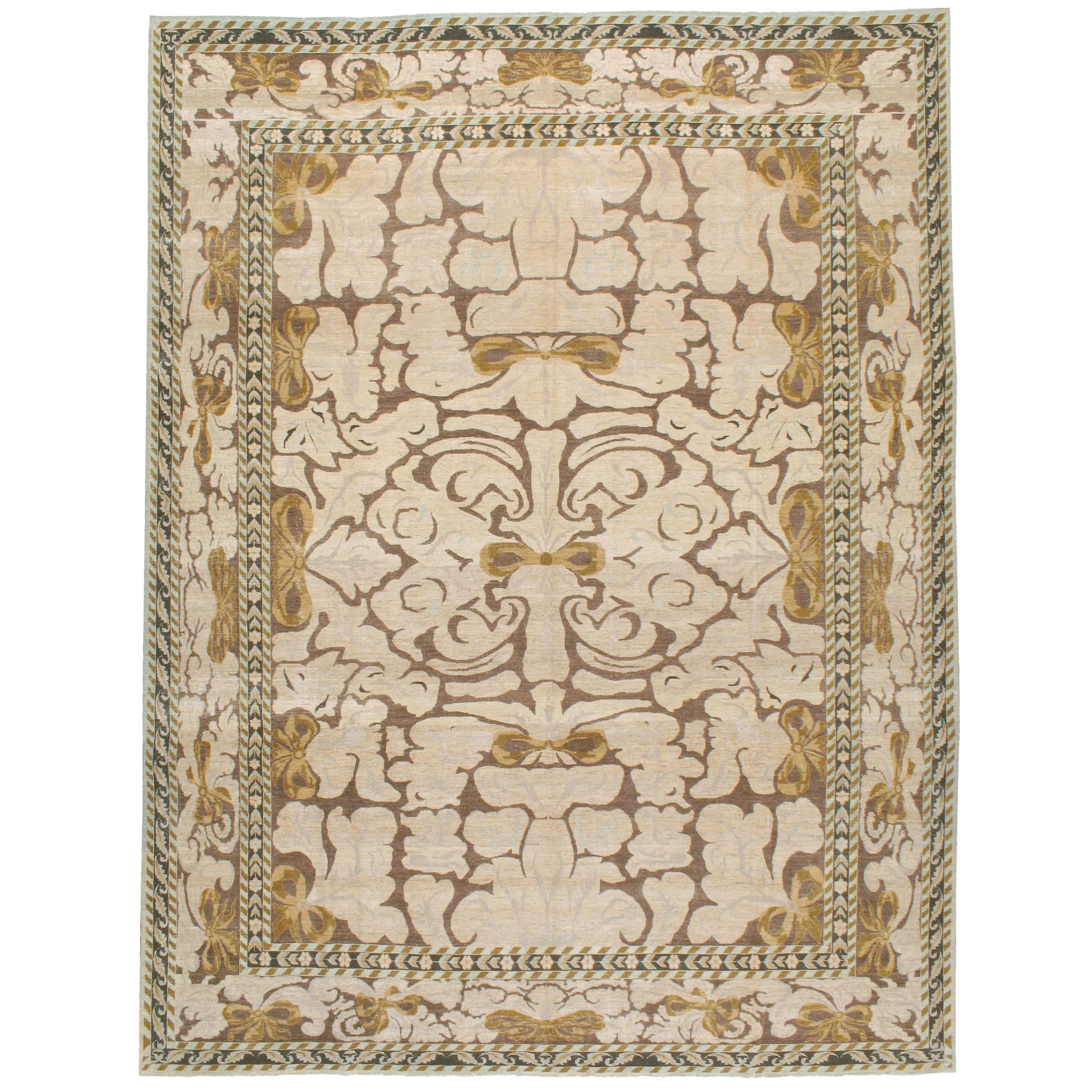 Contemporary Handmade Persian Room Size Carpet In Viennese Secession Style