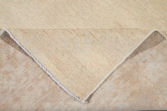 Modern Peshawar Pakistani Handmade Floral Beige Wool Rug