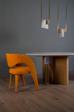 Modern Pessoa Hanging Lamp, Marble, Brass, Handmade in Portugal by Greenapple