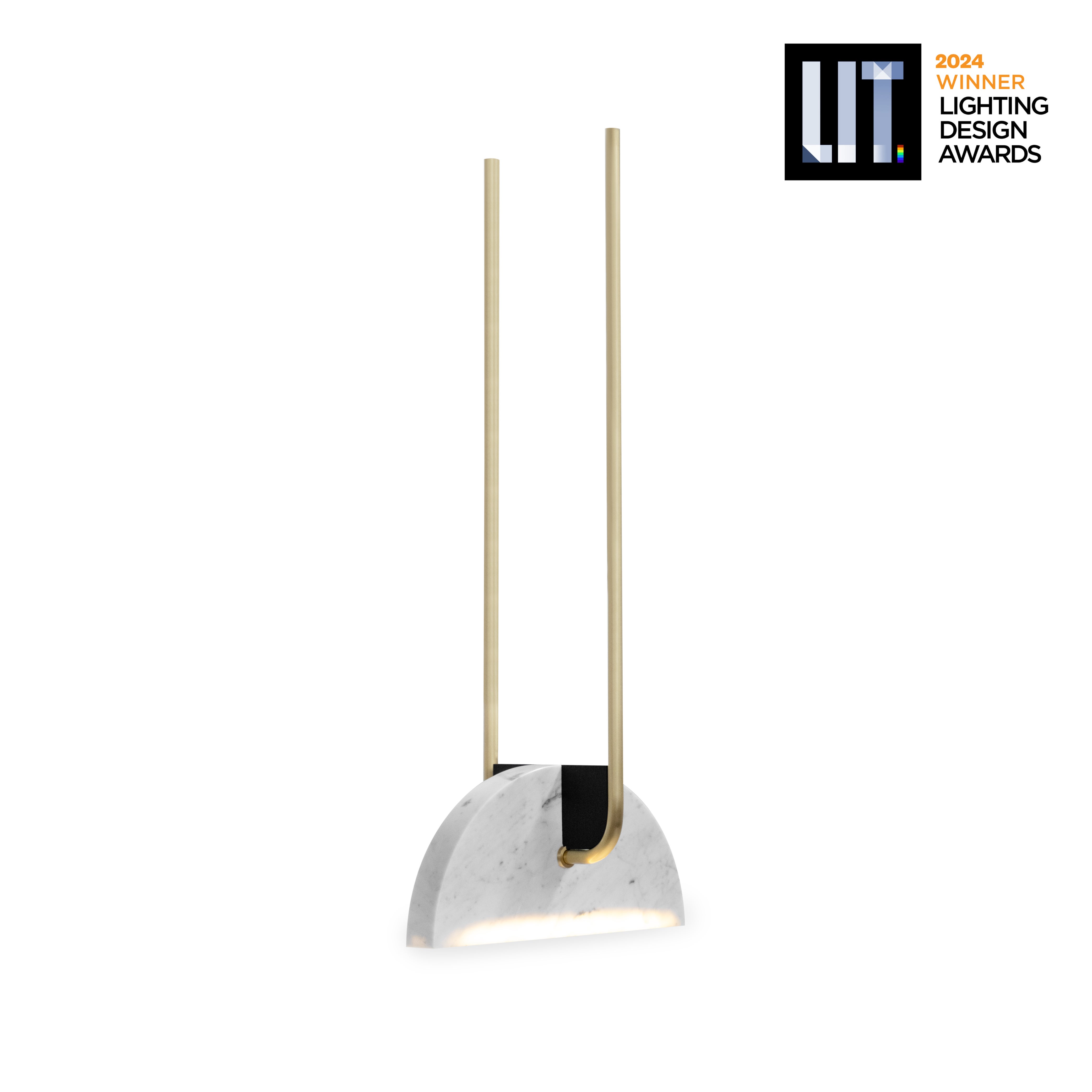 Modern Pessoa Hanging Lamp, Marble Brass, Handmade in Portugal by Greenapple